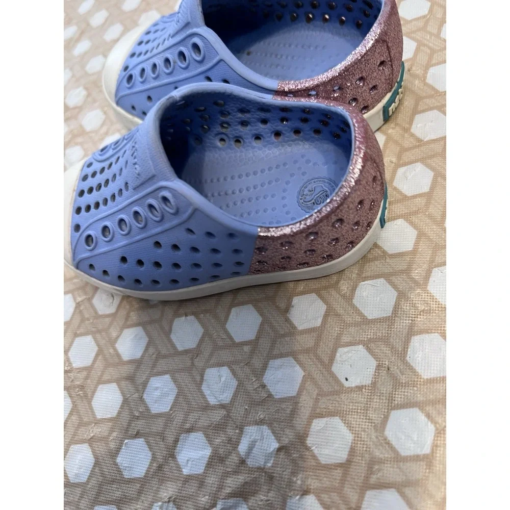 Native Jefferson‎ Shoes Pink/Blue Glitter Toddler Size C4